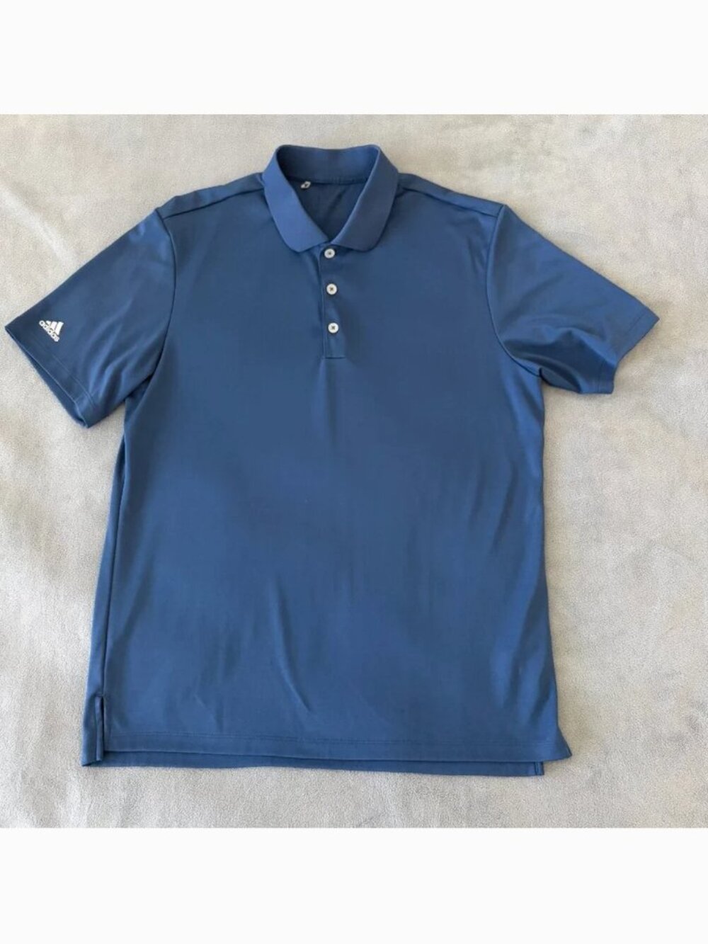 Adidas Golf Polo Mens M Blue Dry Fit UPF 30 Short Sleeve Collar Shirt